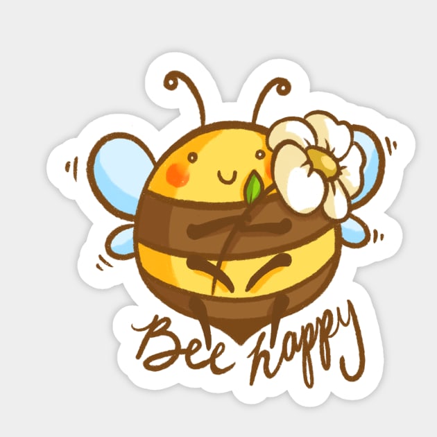 Bee Happy Sticker by mschibious